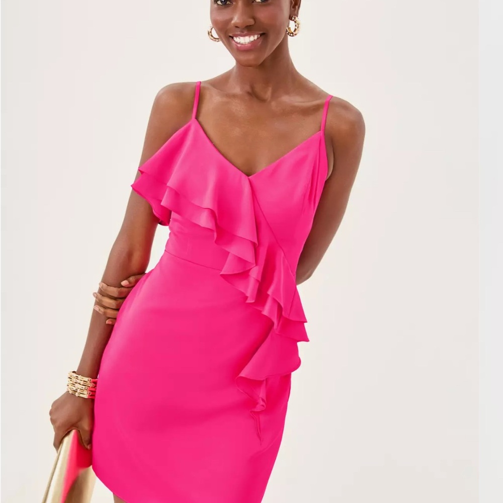 Lilly Pulitzer Delila Dress Parigi Pink Ruffle Mini Dress